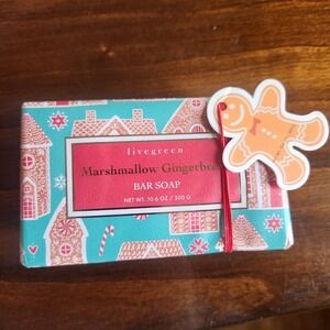 Livegreen Marshmallow Gingerbread Bar Soap. New. 10.6oz